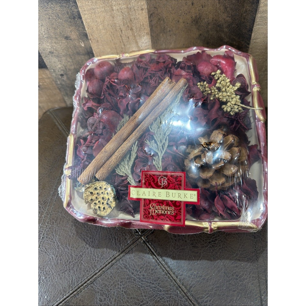Vtg 2000 Claire Burke Christmas Ceramic Candy Dish Potpourri Bowl Holiday Decor